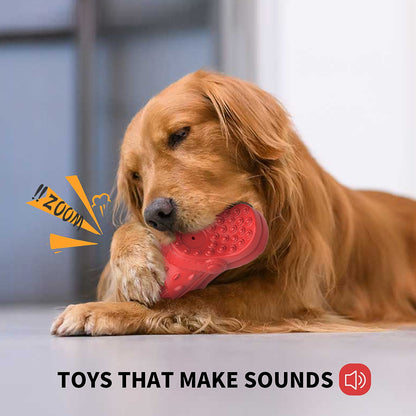 Ultimate Squeaky Chew Toy for Large Dogs – 100% Safe Natural Rubber with Irresistible Beef Flavor for Aggressive Chewers