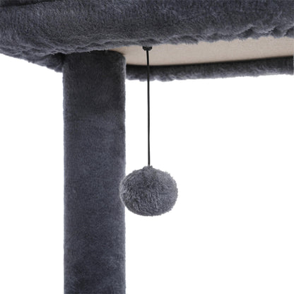 Deluxe 61" Cat Tree Tower - Cozy Condo with Multiple Scratching Posts for Indoor Cats in Stylish Gray