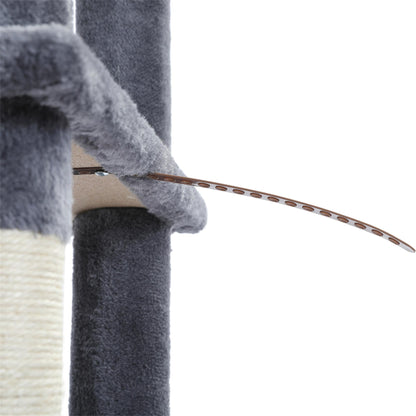 Deluxe 61" Cat Tree Tower - Cozy Condo with Multiple Scratching Posts for Indoor Cats in Stylish Gray