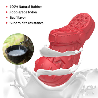 Ultimate Squeaky Chew Toy for Large Dogs – 100% Safe Natural Rubber with Irresistible Beef Flavor for Aggressive Chewers