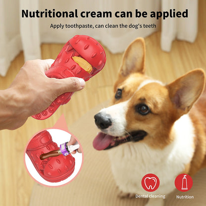 Ultimate Squeaky Chew Toy for Large Dogs – 100% Safe Natural Rubber with Irresistible Beef Flavor for Aggressive Chewers