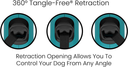 Experience Freedom with the Monochrome 360° Tangle-Free Retractable Dog Leash - 16 Ft for Small Dogs in Aqua