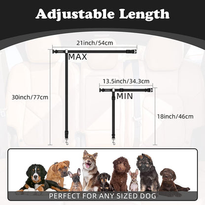 Ultimate Dog Seat Belt for Safe Car Travel - Adjustable 18-30 inches, Dual Functionality as Leash, Perfect for Dogs and Cats