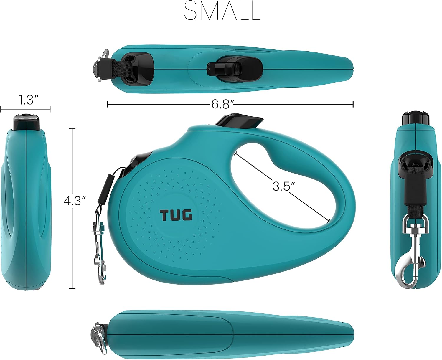 Experience Freedom with the Monochrome 360° Tangle-Free Retractable Dog Leash - 16 Ft for Small Dogs in Aqua