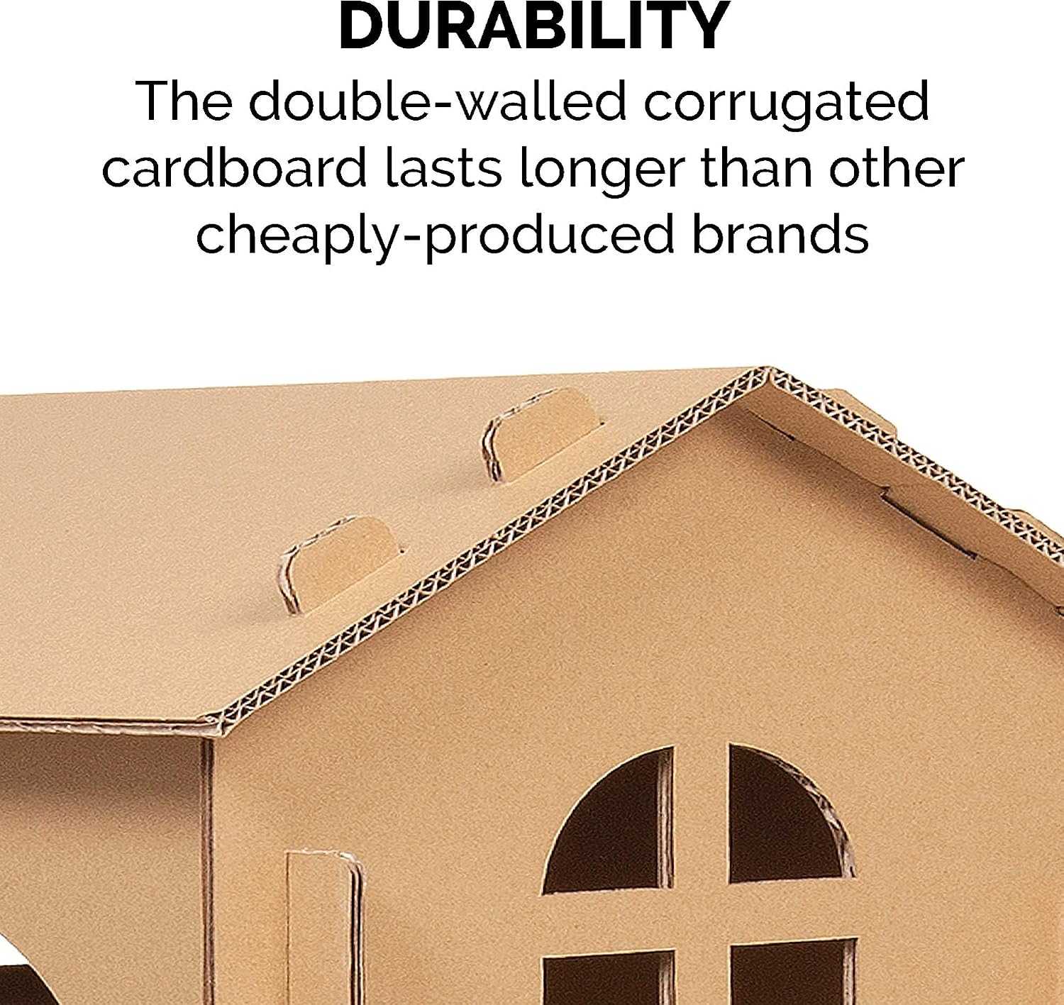 Delight Your Cat with the Townhouse Multi-Level Cardboard Cat House - A Cozy Retreat for Play, Scratching, and Relaxation!