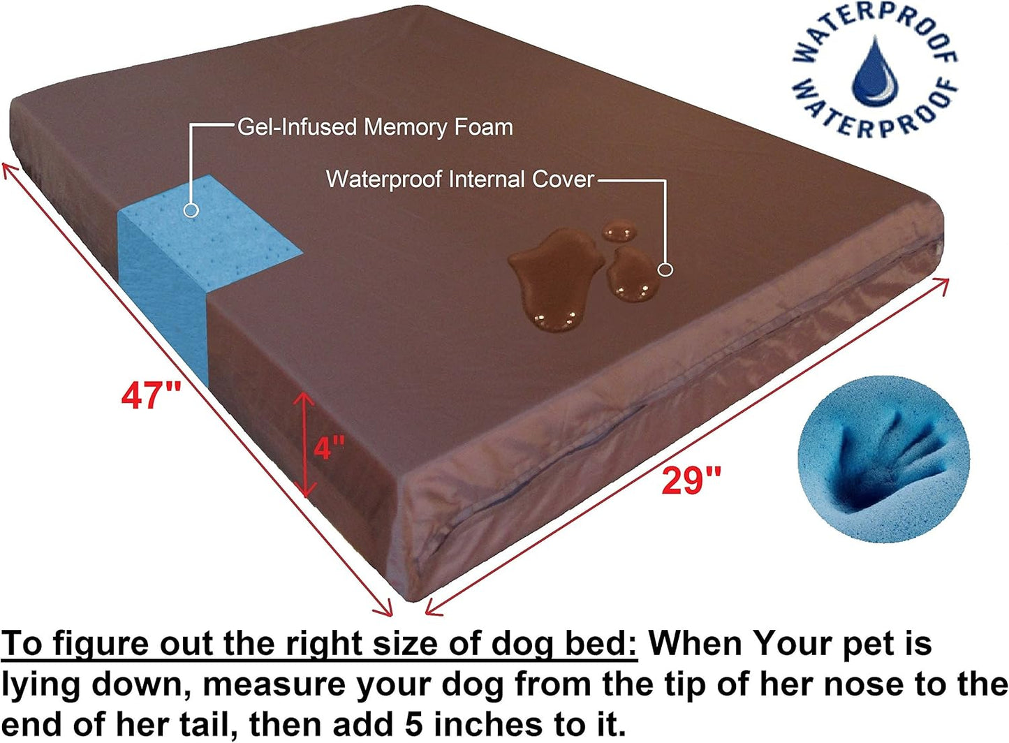 Ultimate XL Orthopedic Memory Foam Dog Bed – Comfort & Support for Medium to Large Breeds, Machine Washable with Waterproof Lining, Perfect Fit for 48X30 Crates