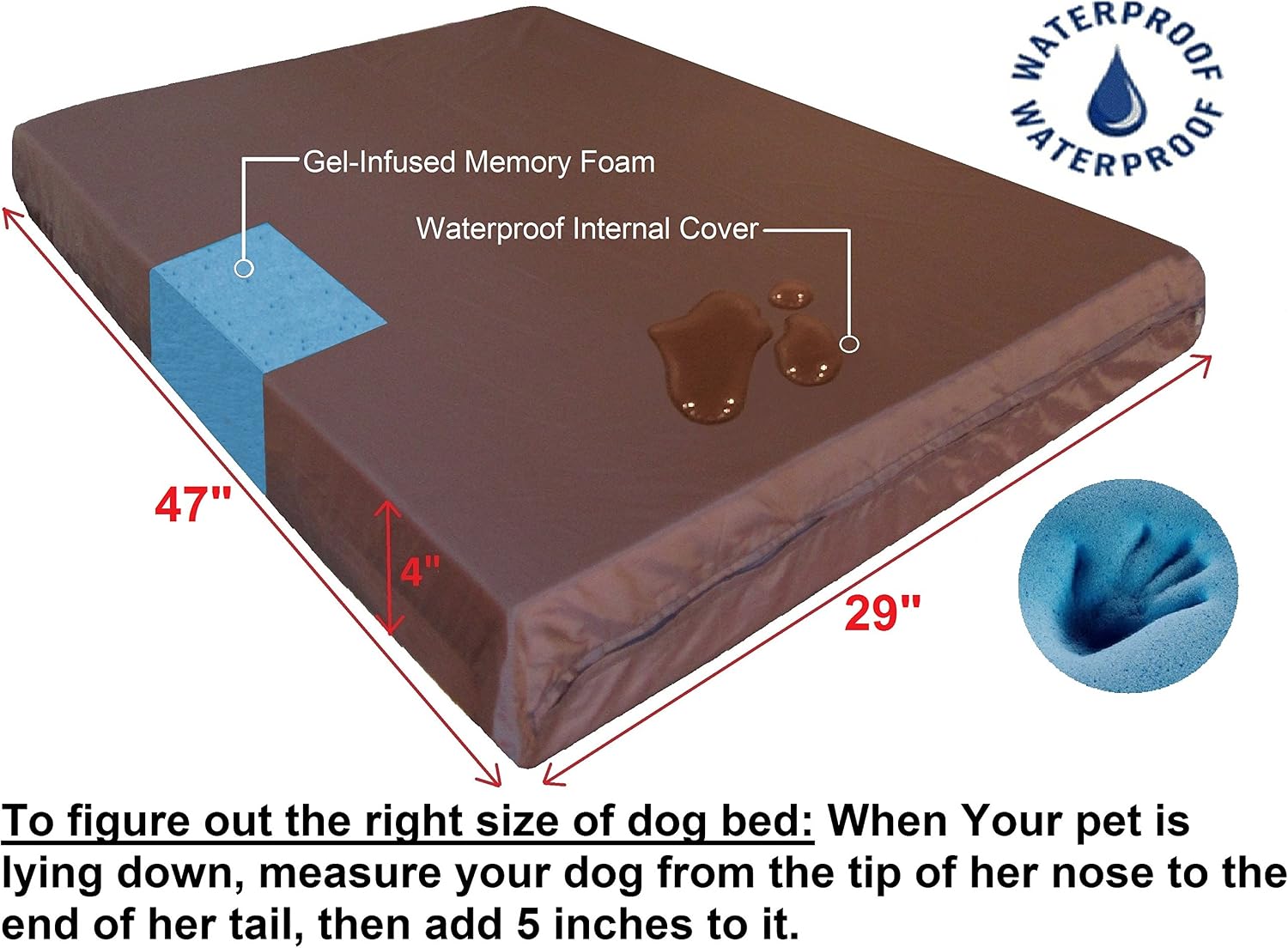 Ultimate XL Orthopedic Memory Foam Dog Bed – Comfort & Support for Medium to Large Breeds, Machine Washable with Waterproof Lining, Perfect Fit for 48X30 Crates