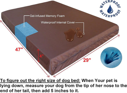 Ultimate XL Orthopedic Memory Foam Dog Bed – Comfort & Support for Medium to Large Breeds, Machine Washable with Waterproof Lining, Perfect Fit for 48X30 Crates