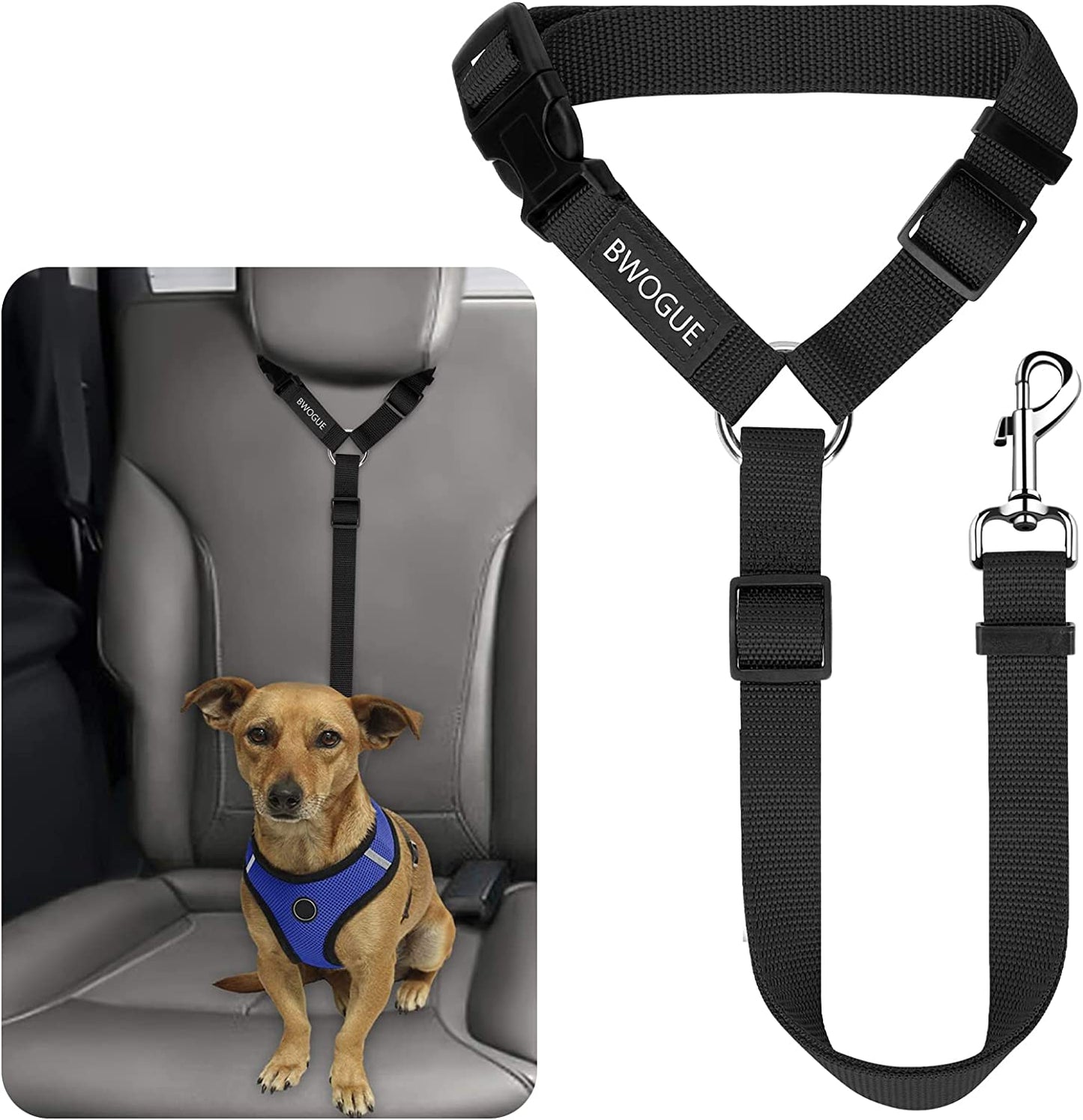 Ultimate Dog Seat Belt for Safe Car Travel - Adjustable 18-30 inches, Dual Functionality as Leash, Perfect for Dogs and Cats
