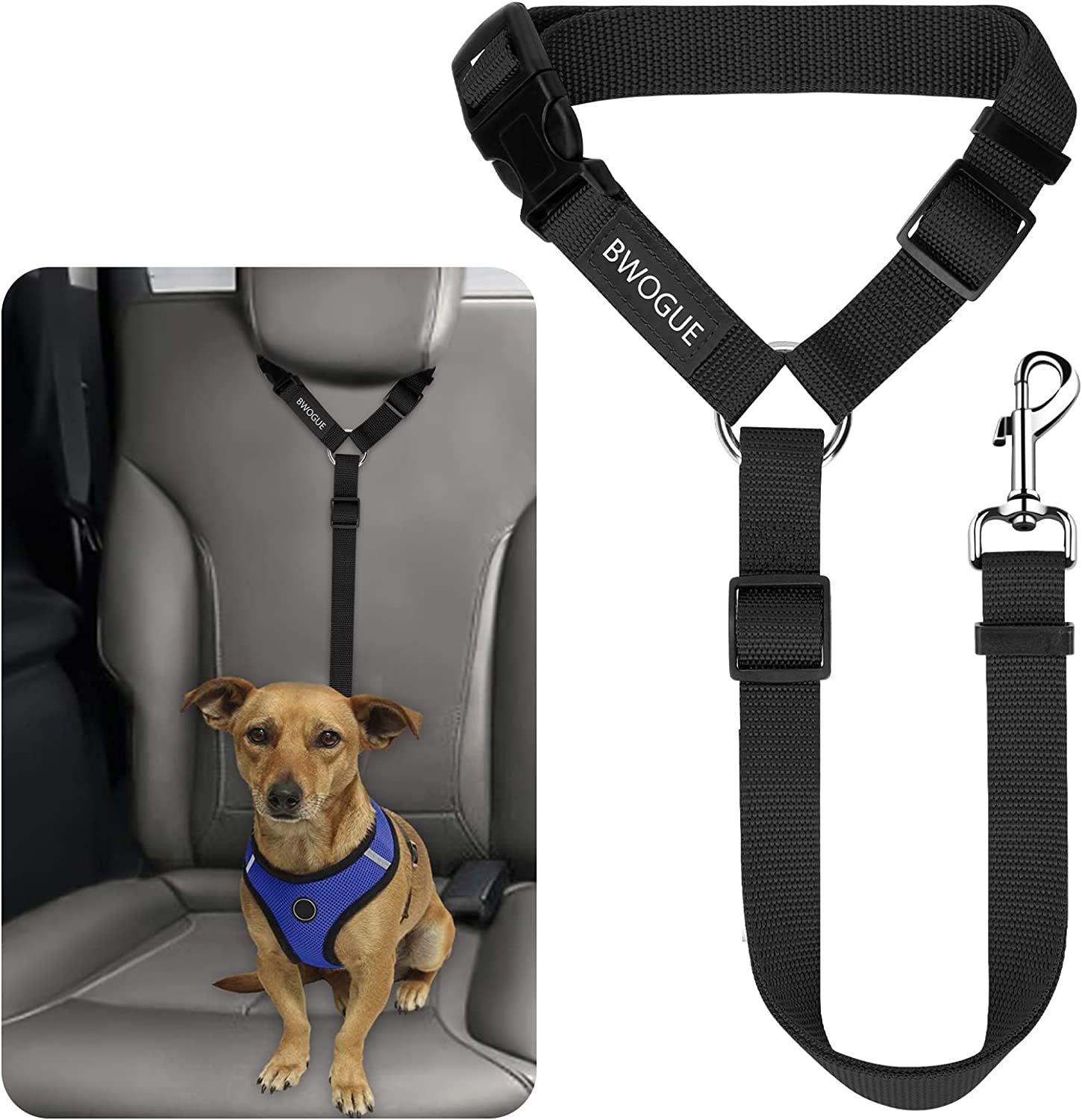 Ultimate Dog Seat Belt for Safe Car Travel - Adjustable 18-30 inches, Dual Functionality as Leash, Perfect for Dogs and Cats