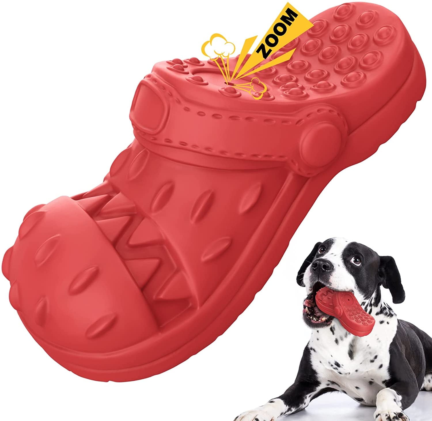 Ultimate Squeaky Chew Toy for Large Dogs – 100% Safe Natural Rubber with Irresistible Beef Flavor for Aggressive Chewers